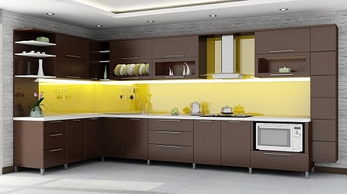 Kính màu ốp bếp